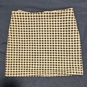 Forever 21 White And Black Gingham Mini Skirt